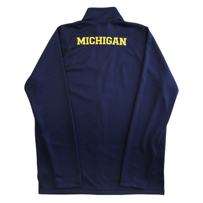 Nike Air Jordan Michigan Wolverines Navy "Michigan" Name Back Embroidered Zip-Up - Back View