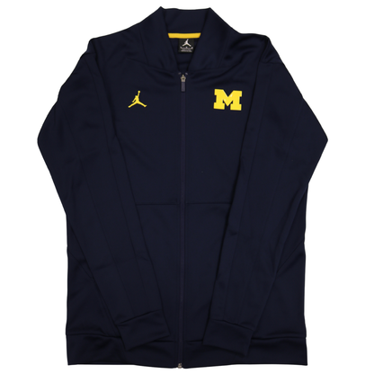 Nike Air Jordan Michigan Wolverines Navy Yellow Logo M Zip Up - Front View