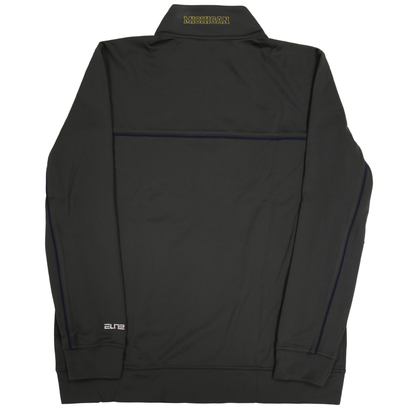 Nike Air Jordan Michigan Wolverines Dark Grey Navy Logo Zip-Up - Back View