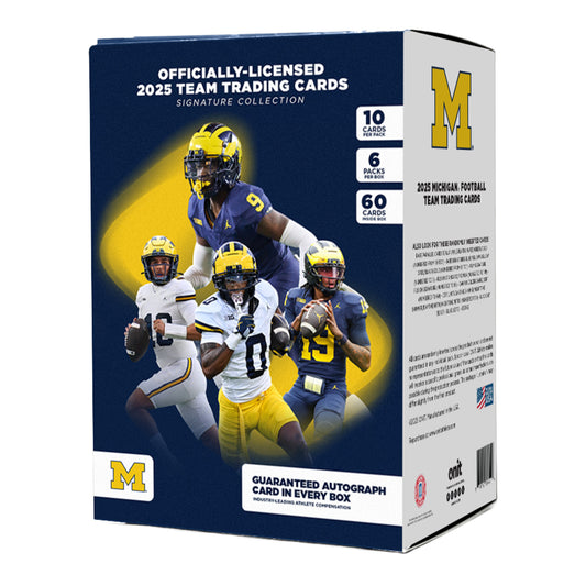 Michigan Wolverines 2025 Football Student Athlete Team Trading Card Box - Front View