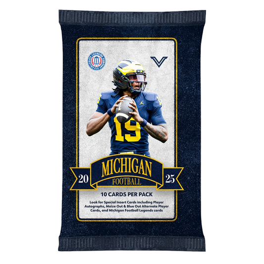 Valiant University of Michigan Football 2025 Trading Card Pack - Front View