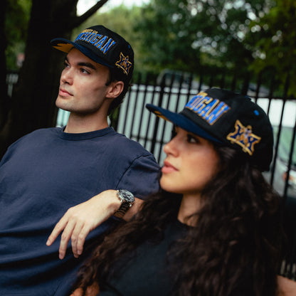 Michigan Wolverines Kiwiclo x  #19 Bryce Underwood Snapback Metallic Hat