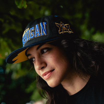 Michigan Wolverines Kiwiclo x  #19 Bryce Underwood Snapback Metallic Hat
