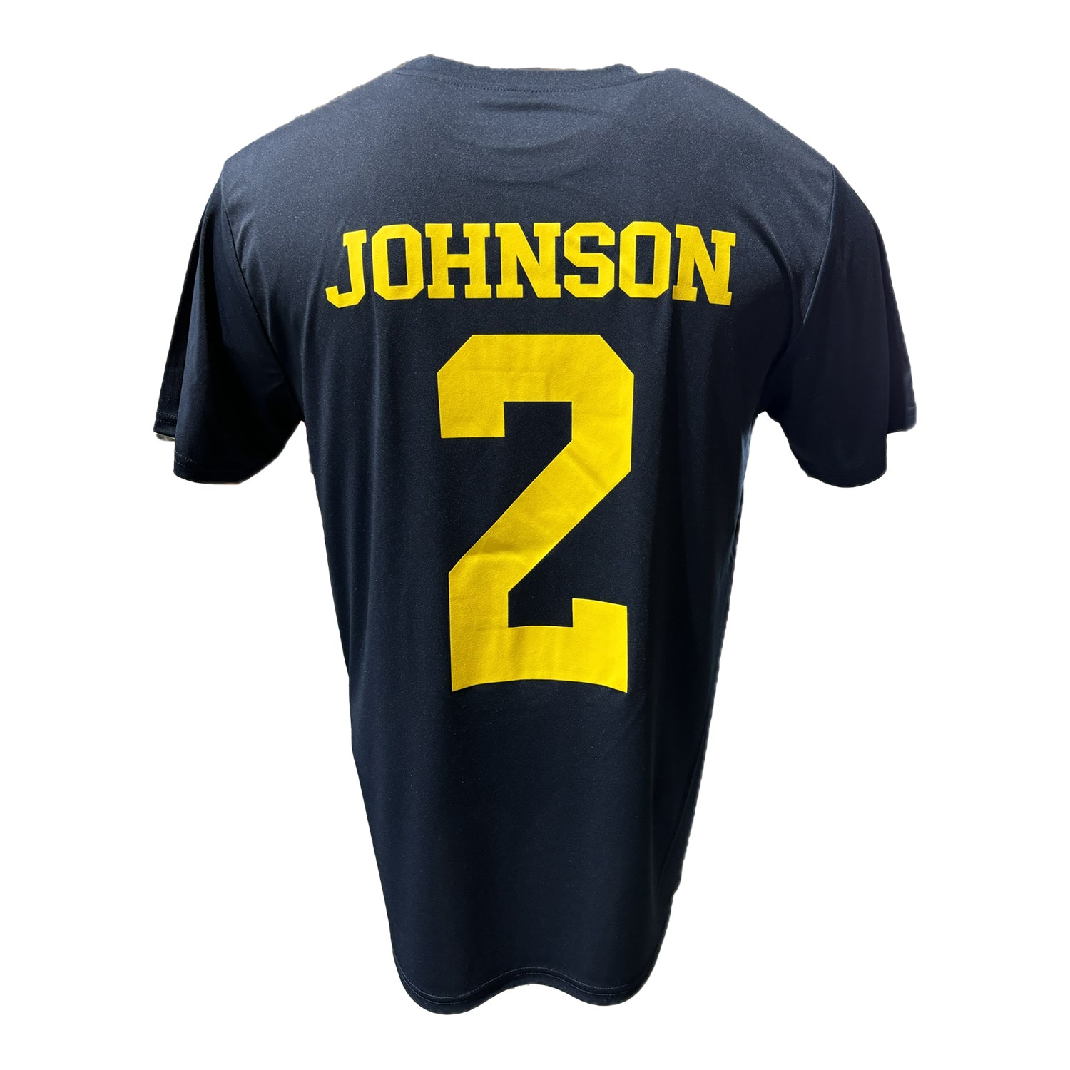 Valiant University of Michigan Football Will Johnson Navy Player Jersey Tee - Back View