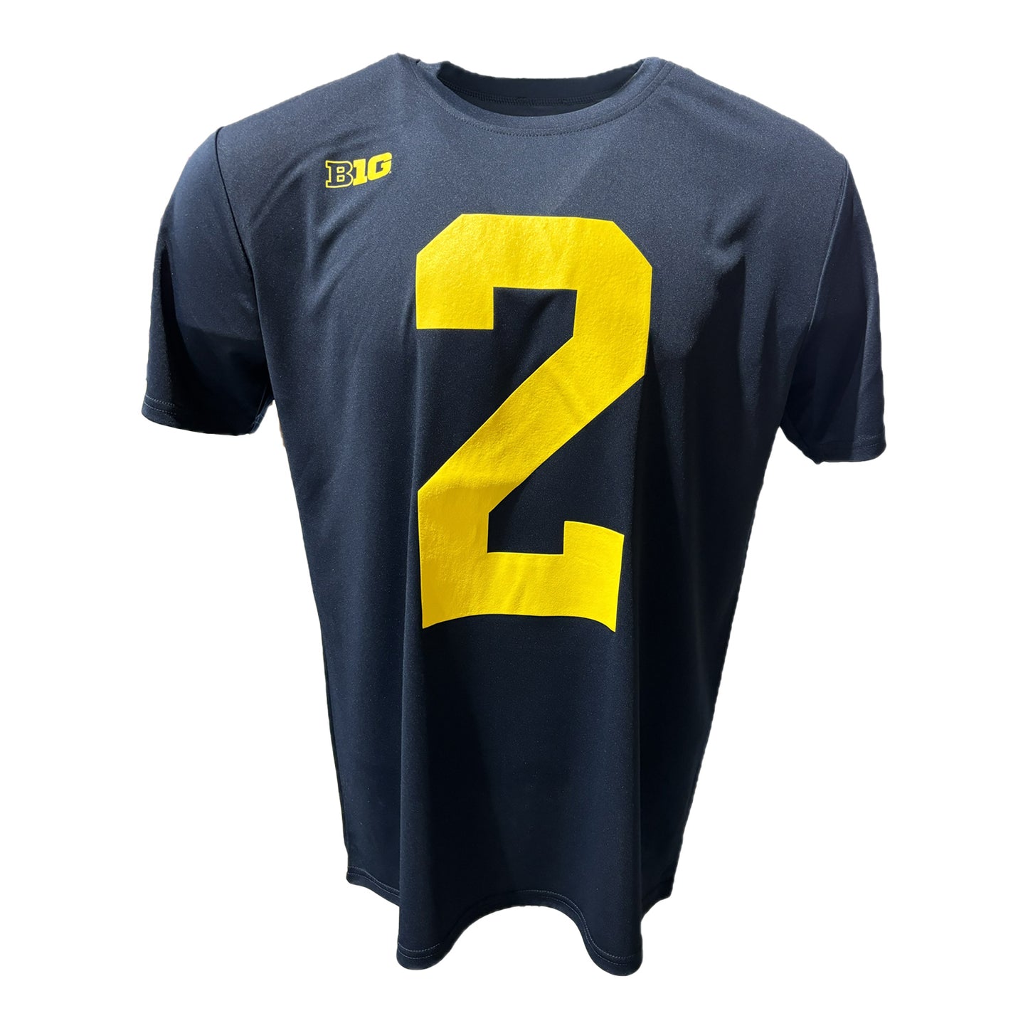 Valiant University of Michigan Football Will Johnson Navy Player Jersey Tee - Front View