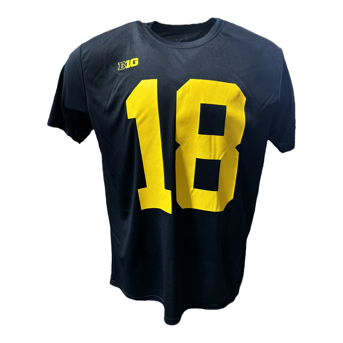 Valiant University of Michigan Football Colston Loveland Navy Player Jersey Tee