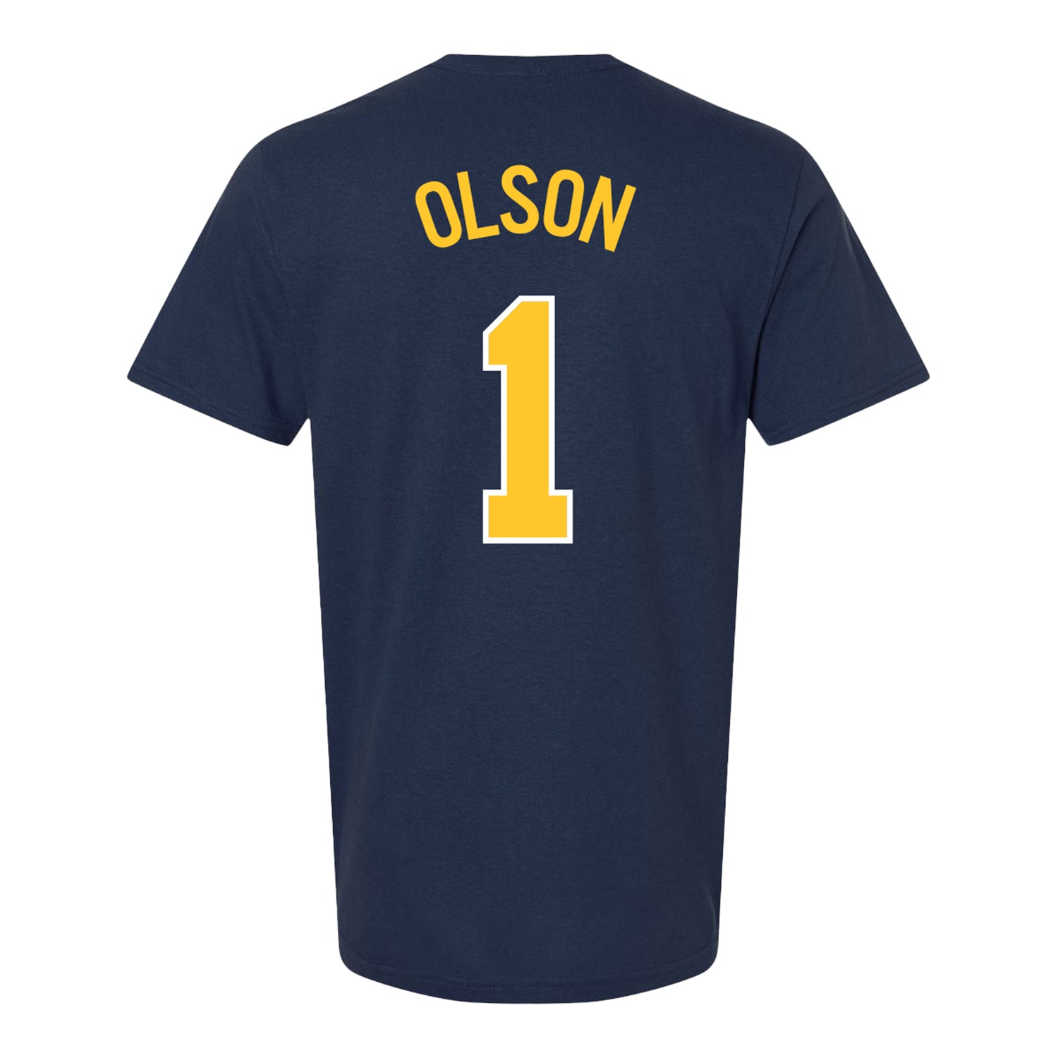 Michigan Wolverines Women's Basketball Student Athlete #1 Olivia Olson T-Shirt- Back View