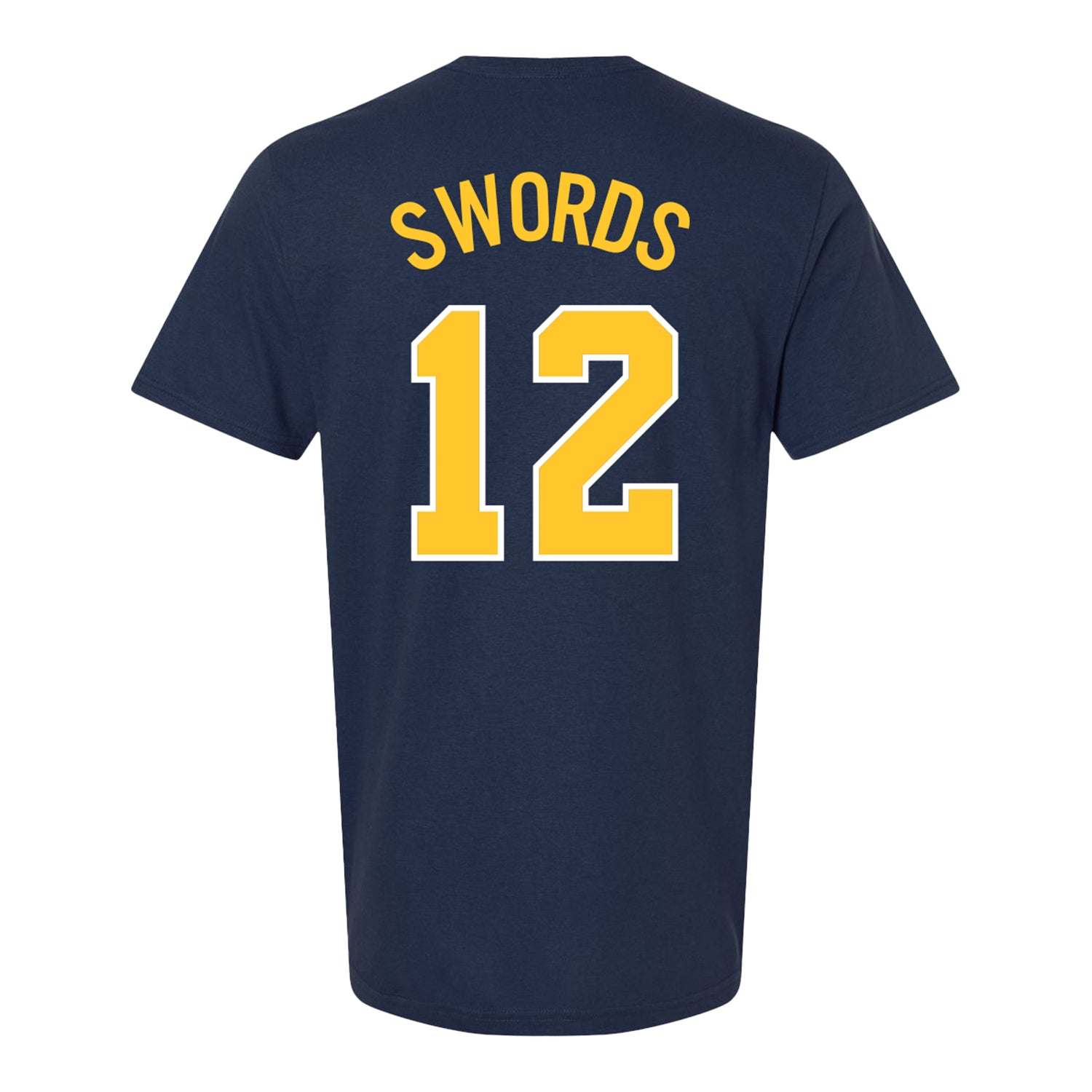 Michigan Wolverines Women's Basketball Student Athlete #12 Syla Swords T-Shirt - Back View