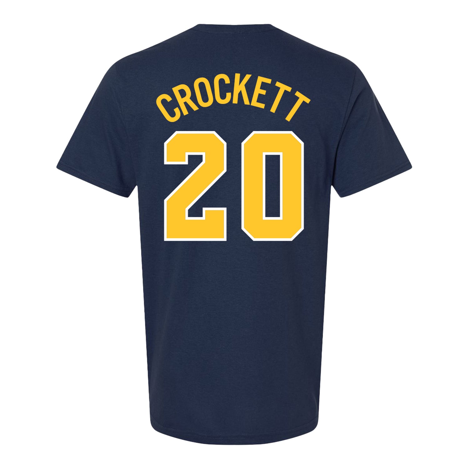 Michigan Wolverines Women's Basketball Student Athlete #20 Alyssa Crockett T-Shirt - Back View