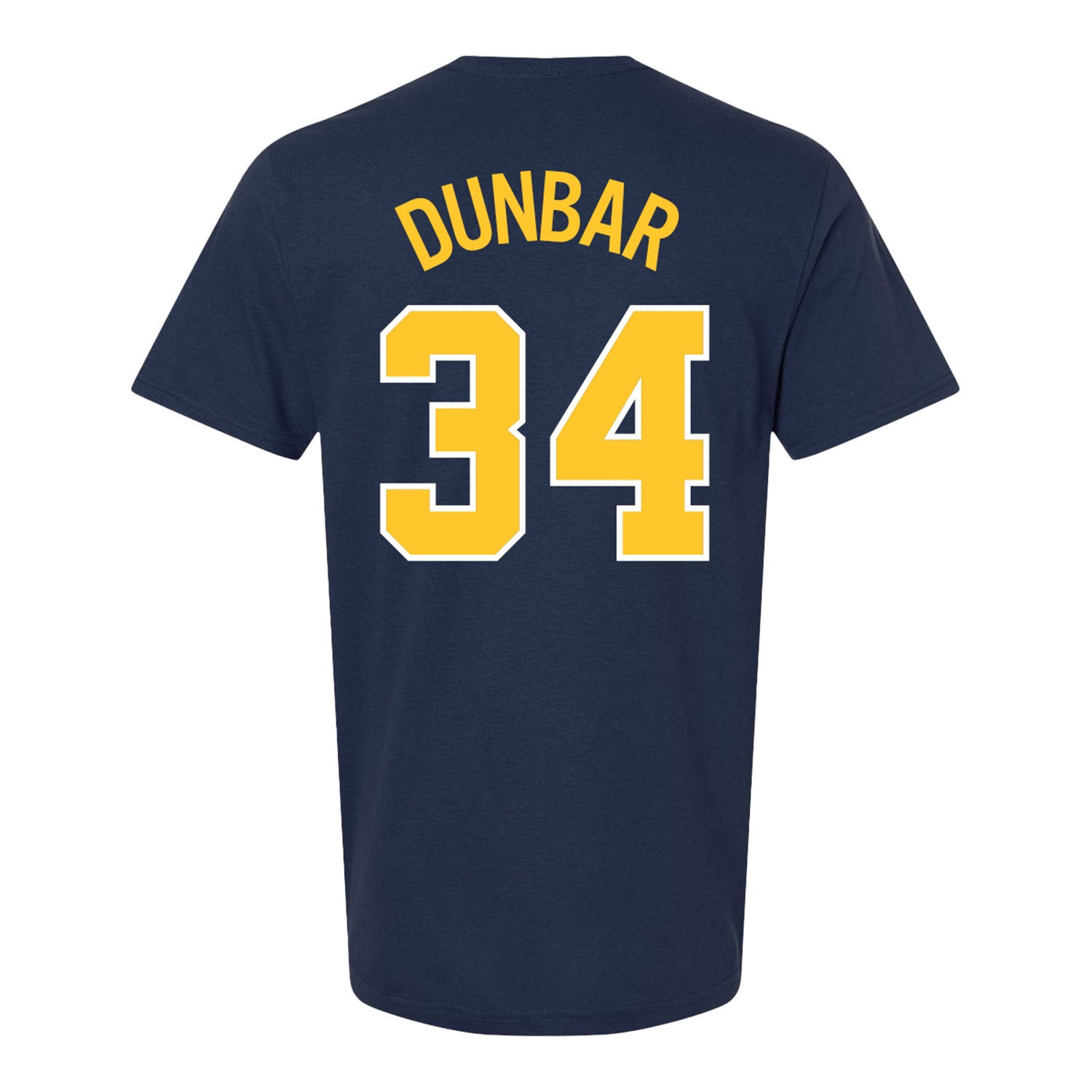 Michigan Wolverines Women's Basketball Student Athlete #34 Aaiyanna Dunbar T-Shirt - Back View