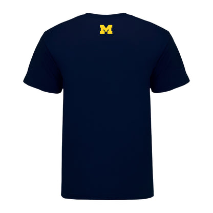 Michigan Wolverines #0 Semaj Morgan Student Athlete Comic T-Shirt - Back View