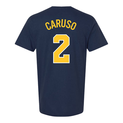Michigan Wolverines Baseball Student Athlete #2 Cole Caruso T-Shirt - Back View