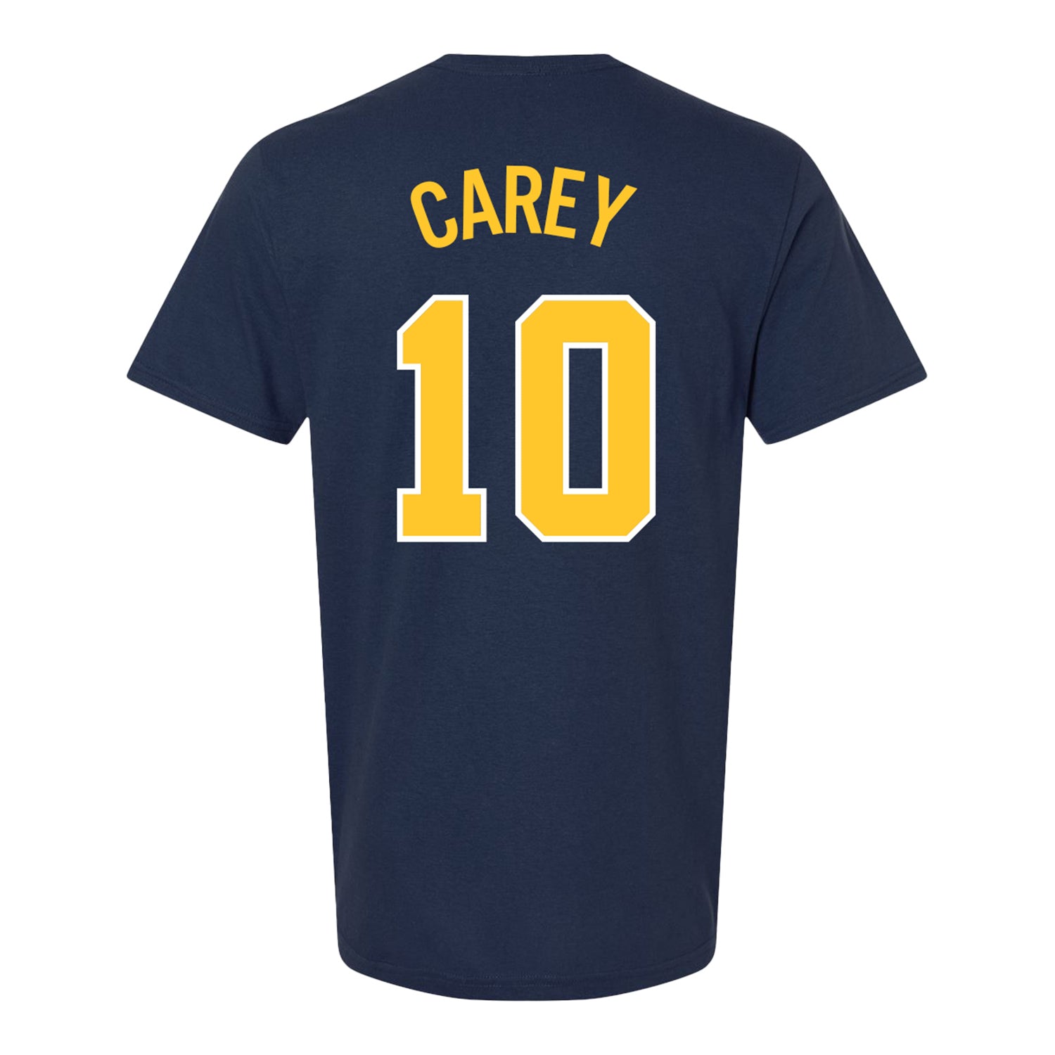 Michigan Wolverines Baseball Student Athlete #10 Tate Carey T-Shirt In Navy - Back View