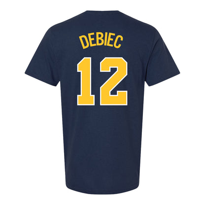 Michigan Wolverines Baseball Student Athlete #12 Max Debiec T-Shirt - Back View