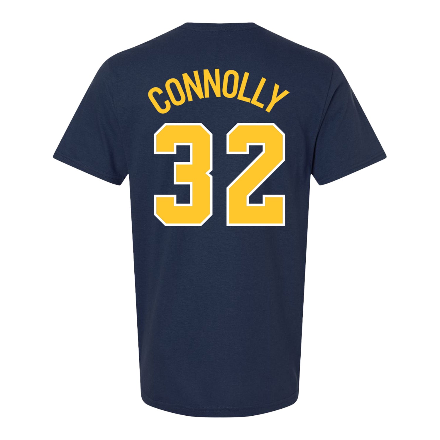 Michigan Wolverines Baseball Student Athlete #32 Cade Connolly T-Shirt In Navy - Back View