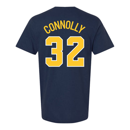 Michigan Wolverines Baseball Student Athlete #32 Cade Connolly T-Shirt In Navy - Back View