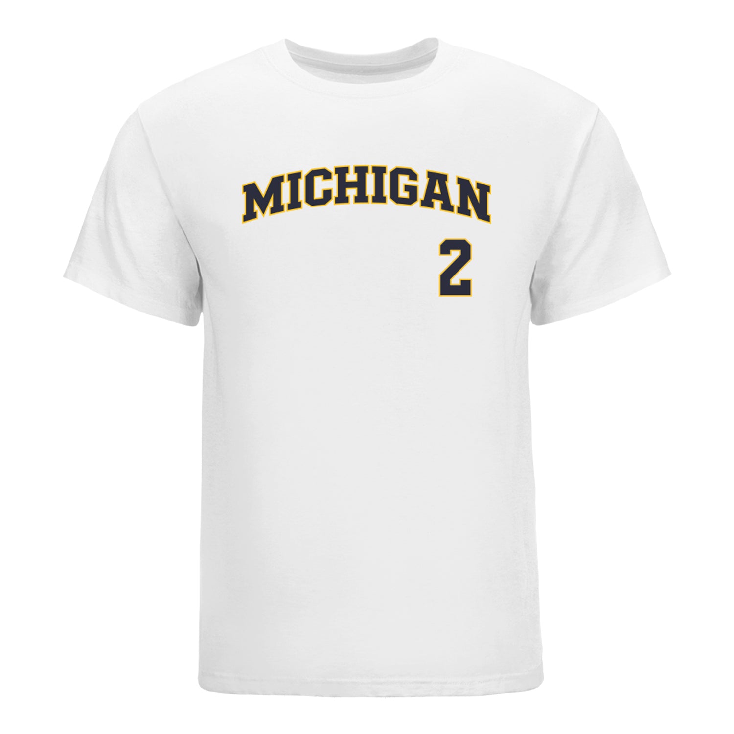 Michigan Wolverines Softball Student Athlete #2 Lauren Putz T-Shirt In White - Front View