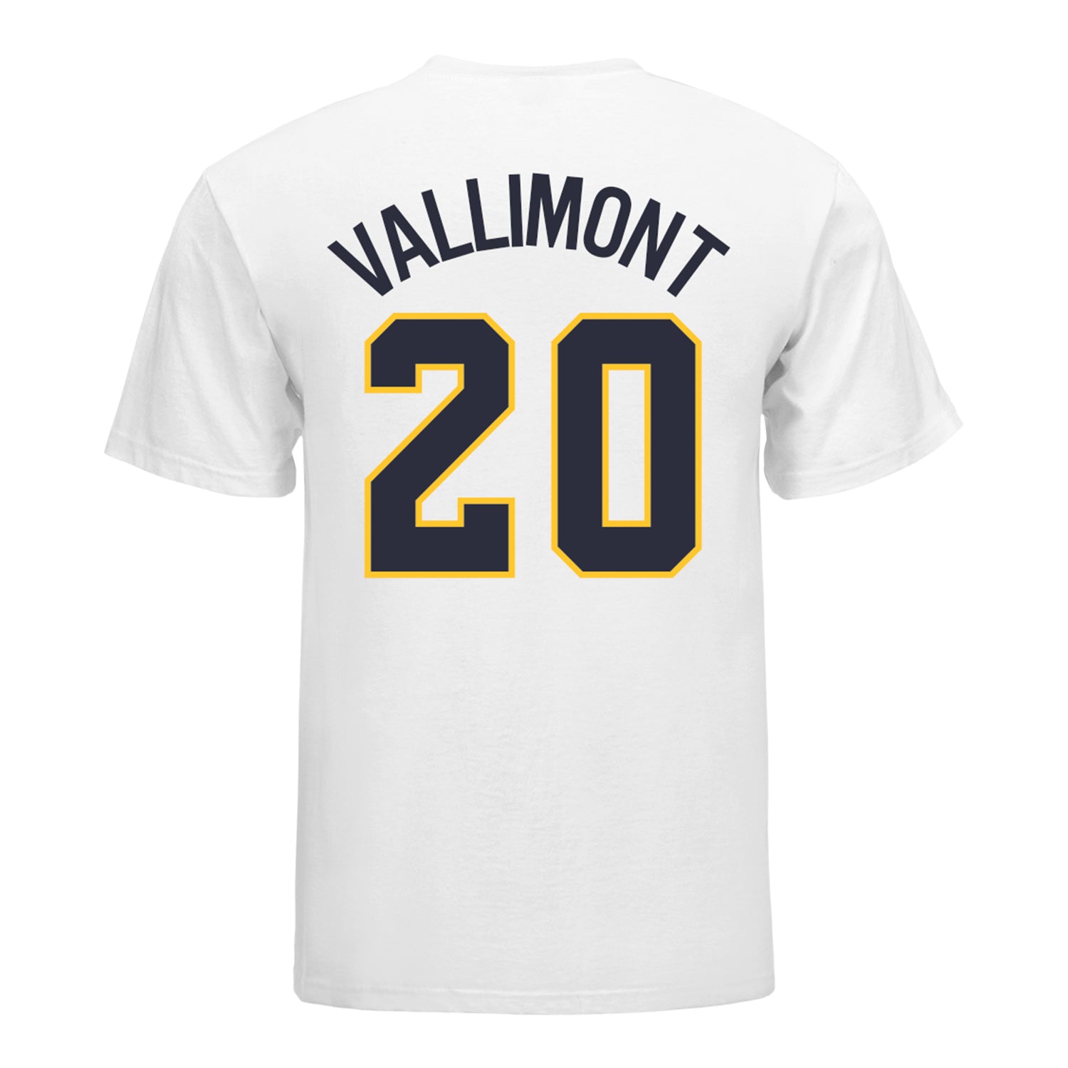 Michigan Wolverines Softball Student Athlete #20 Lilly Vallimont T-Shirt In White - Back View