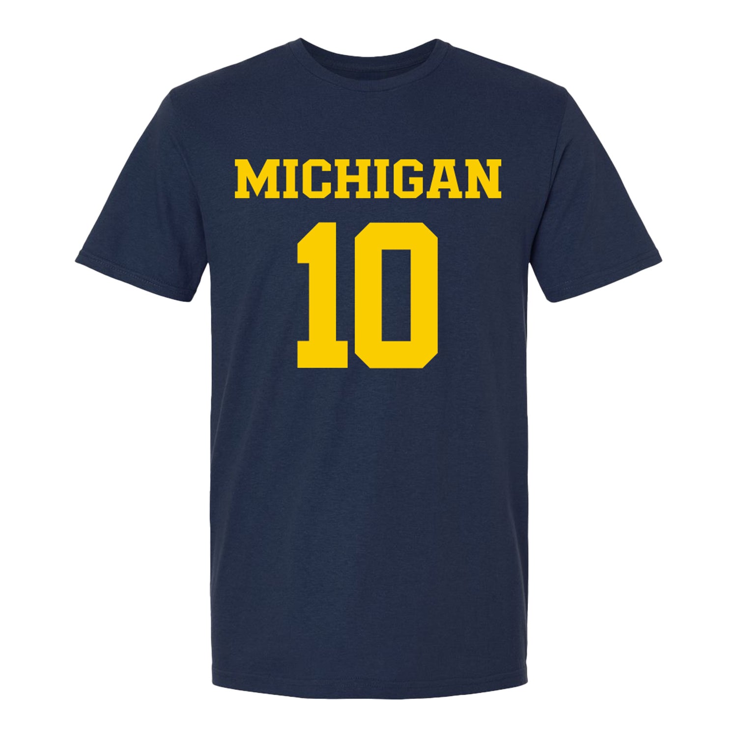 Michigan Wolverines Women's Lacrosse Student Athlete #10 Remi Schaller T-Shirt In Navy - Front View