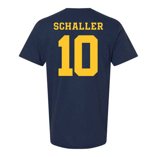 Michigan Wolverines Women's Lacrosse Student Athlete #10 Remi Schaller T-Shirt In Navy - Back View
