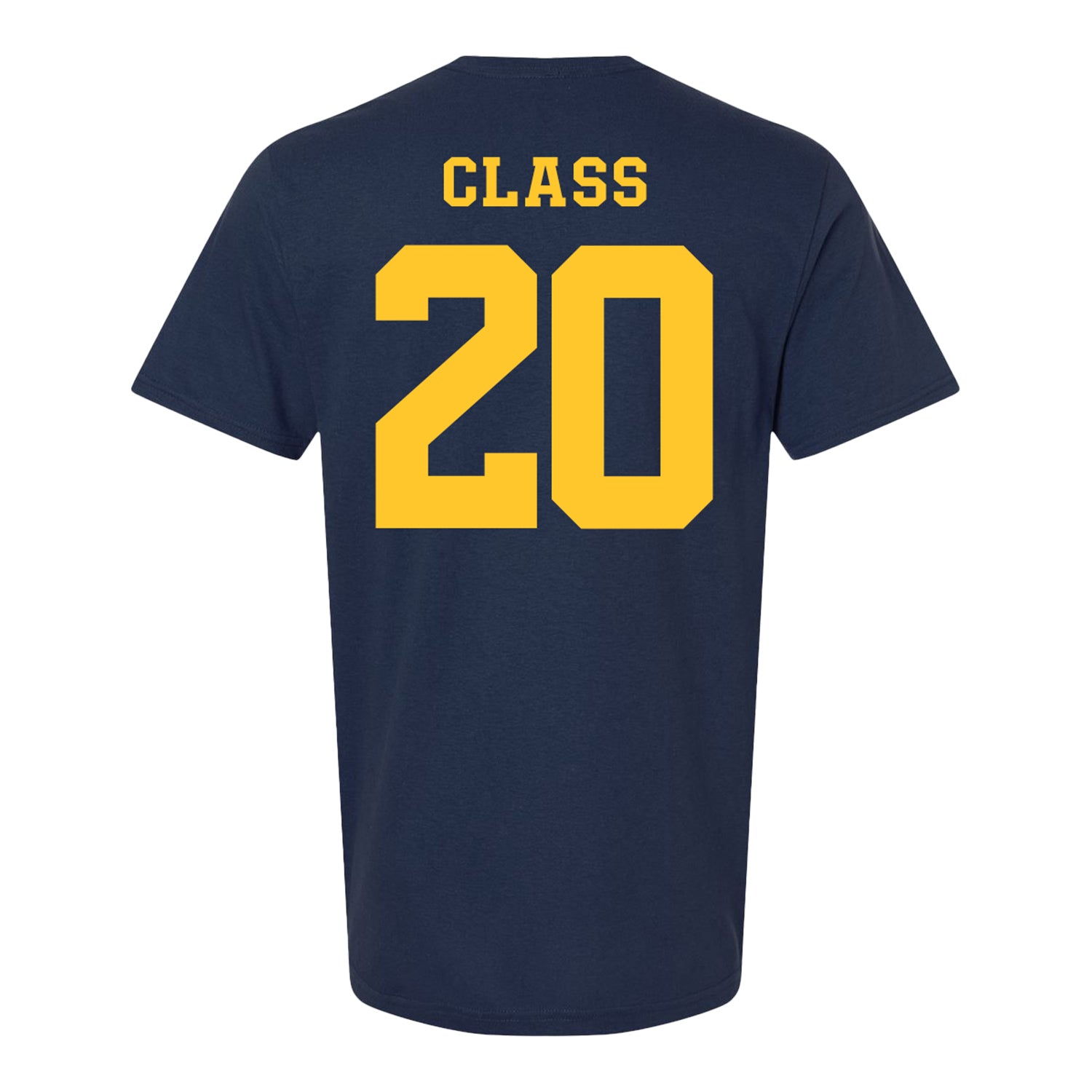 Michigan Wolverines Women's Lacrosse Student Athlete #20 Ava Class T-Shirt In Navy - Back View