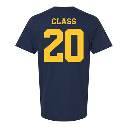 Michigan Wolverines Women's Lacrosse Student Athlete #20 Ava Class T-Shirt In Navy - Back View