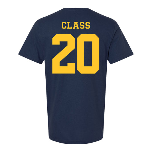 Michigan Wolverines Women's Lacrosse Student Athlete #20 Ava Class T-Shirt In Navy - Back View