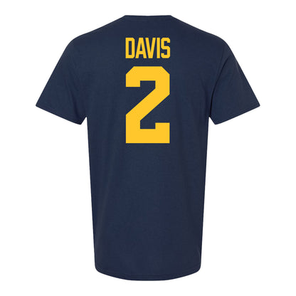 Michigan Wolverines #2 Jadyn Davis Student Athlete Blue Football T-Shirt - Back View