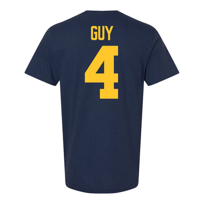Michigan Wolverines #4 TJ Guy Student Athlete Blue Football T-Shirt - Back View