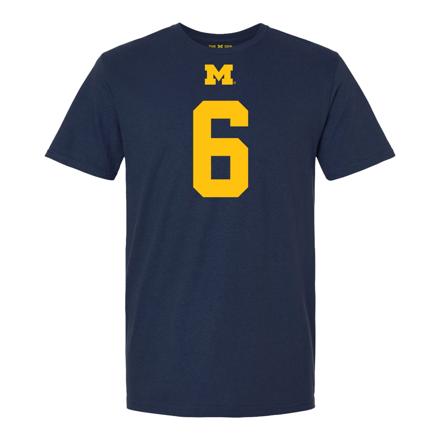 Michigan Wolverines #6 Brandyn Hillman Student Athlete Blue Football T-Shirt - Front View