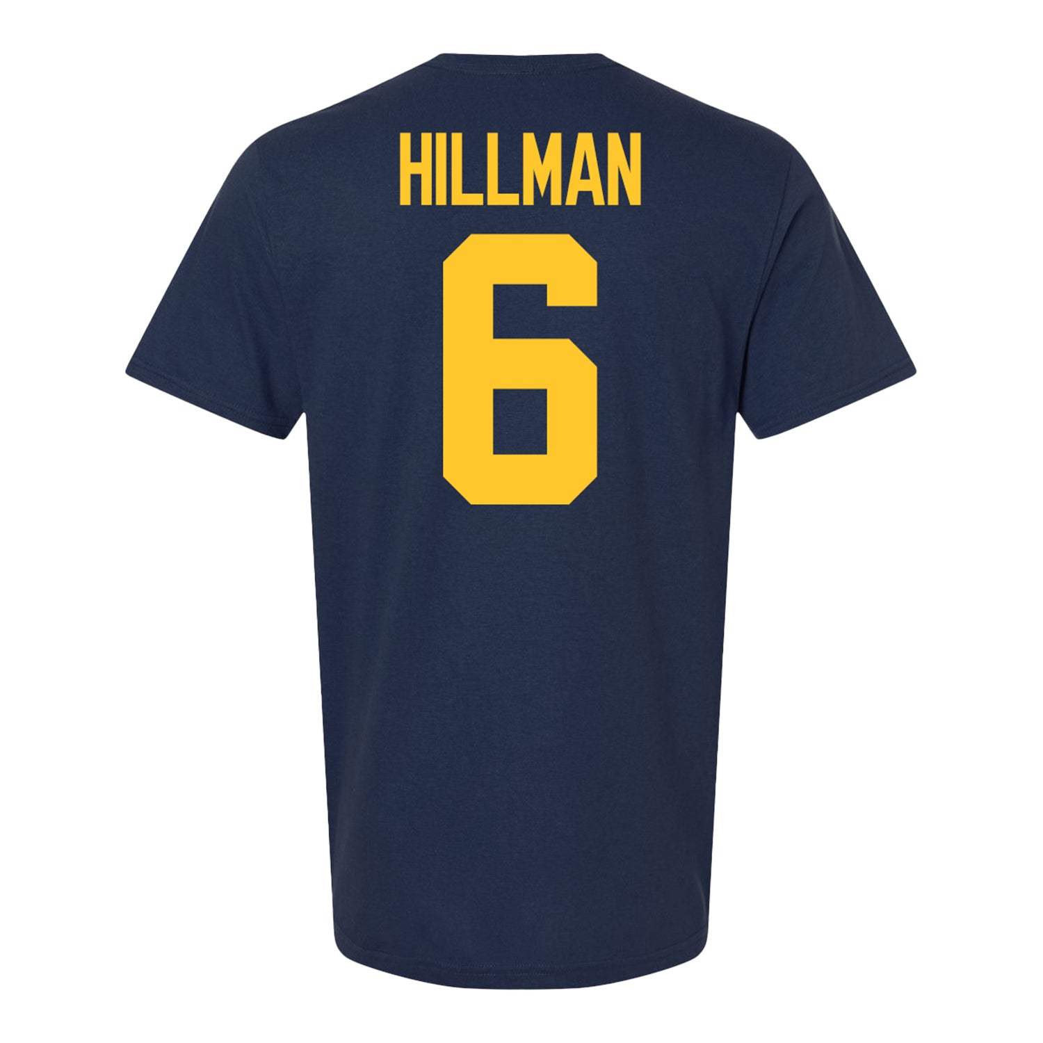 Michigan Wolverines #6 Brandyn Hillman Student Athlete Blue Football T-Shirt - Back View