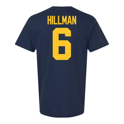Michigan Wolverines #6 Brandyn Hillman Student Athlete Blue Football T-Shirt - Back View
