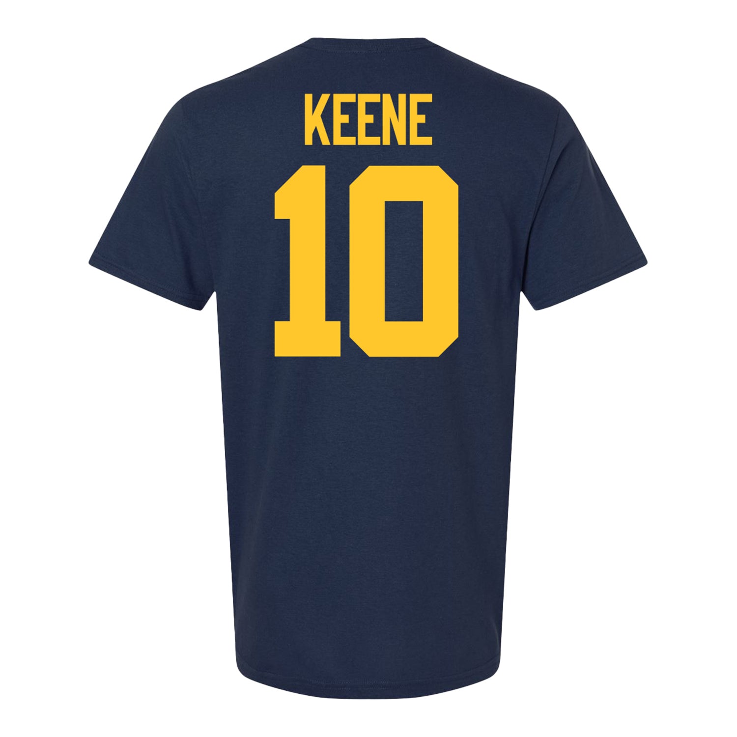 Michigan Wolverines #10 Mikey Keene Student Athlete Blue Football T-Shirt - Back View