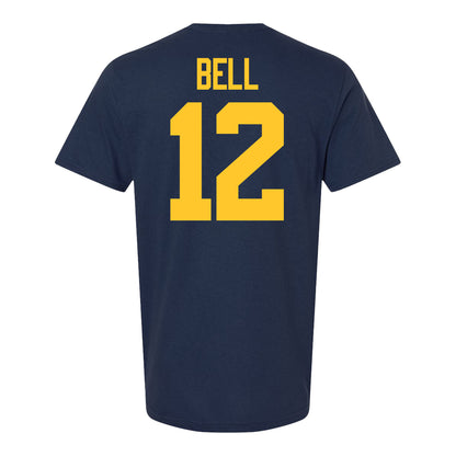 Michigan Wolverines #12 Kendrick Bell Student Athlete Blue Football T-Shirt - Back View
