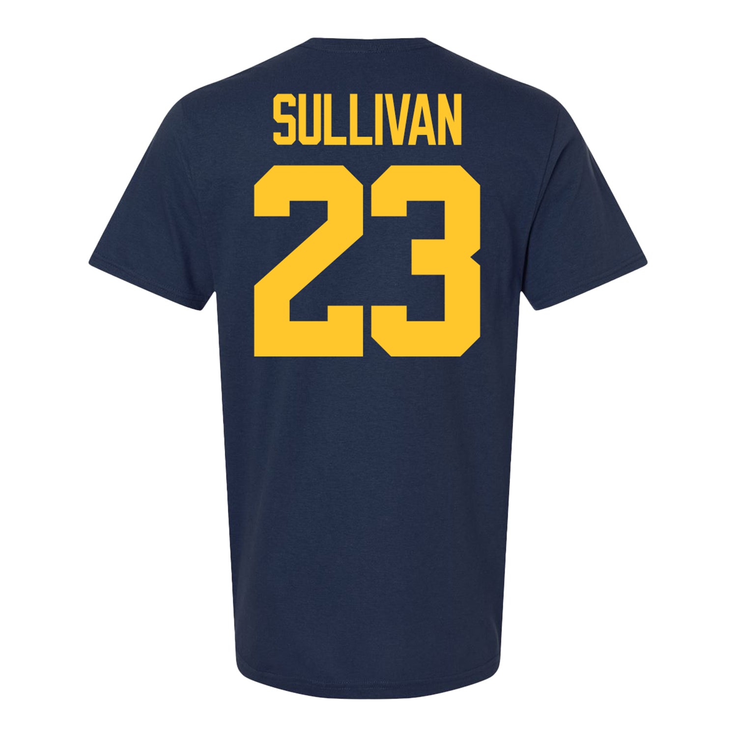 Michigan Wolverines #23 Cole Sullivan Student Athlete Blue Football T-Shirt - Back View