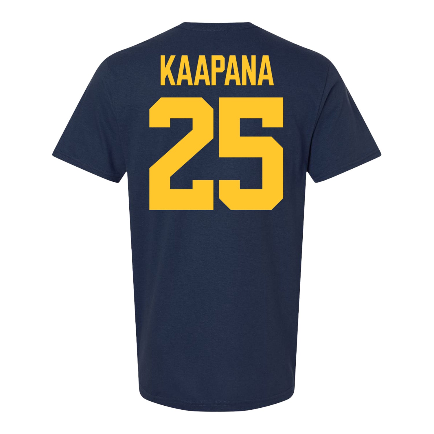 Michigan Wolverines #25 Micah Kaapana Student Athlete Blue Football T-Shirt - Back View