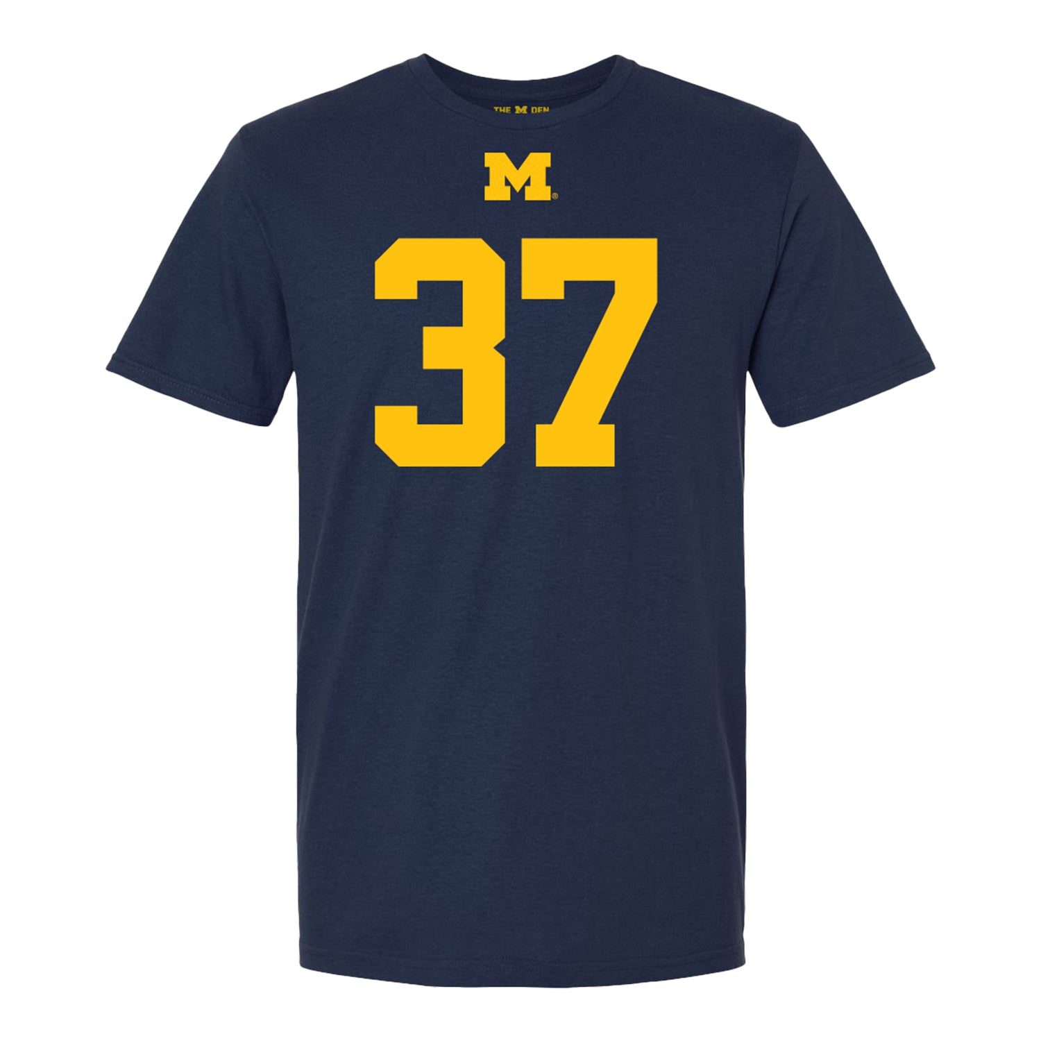 Michigan Wolverines #37 Julius Holly Student Athlete Blue Football T-Shirt - Front View