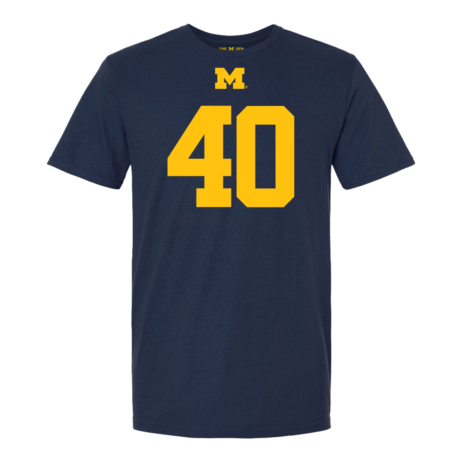 Michigan Wolverines #40 Troy Bowles Student Athlete Blue Football T-Shirt - Front View