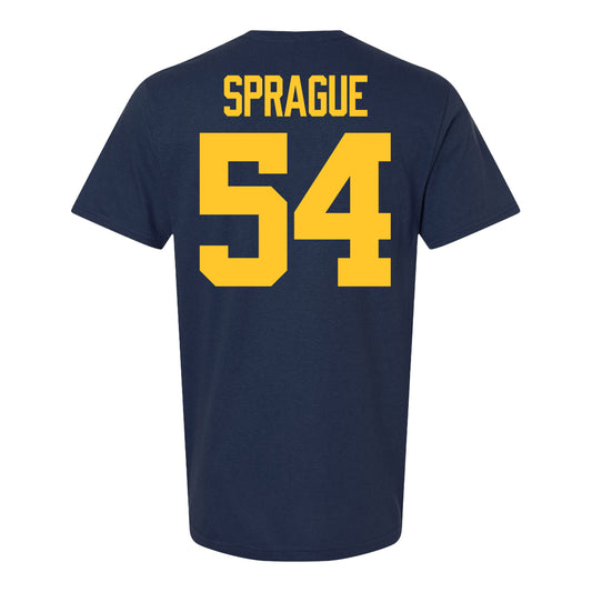 Michigan Wolverines #54 Andrew Sprague Student Athlete Blue Football T-Shirt - Back View
