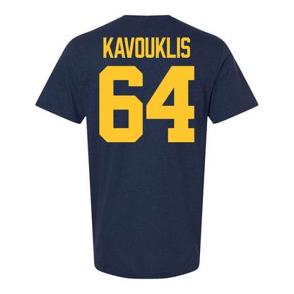 Michigan Wolverines #64 James Kavouklis Student Athlete Blue Football T-Shirt - Back View