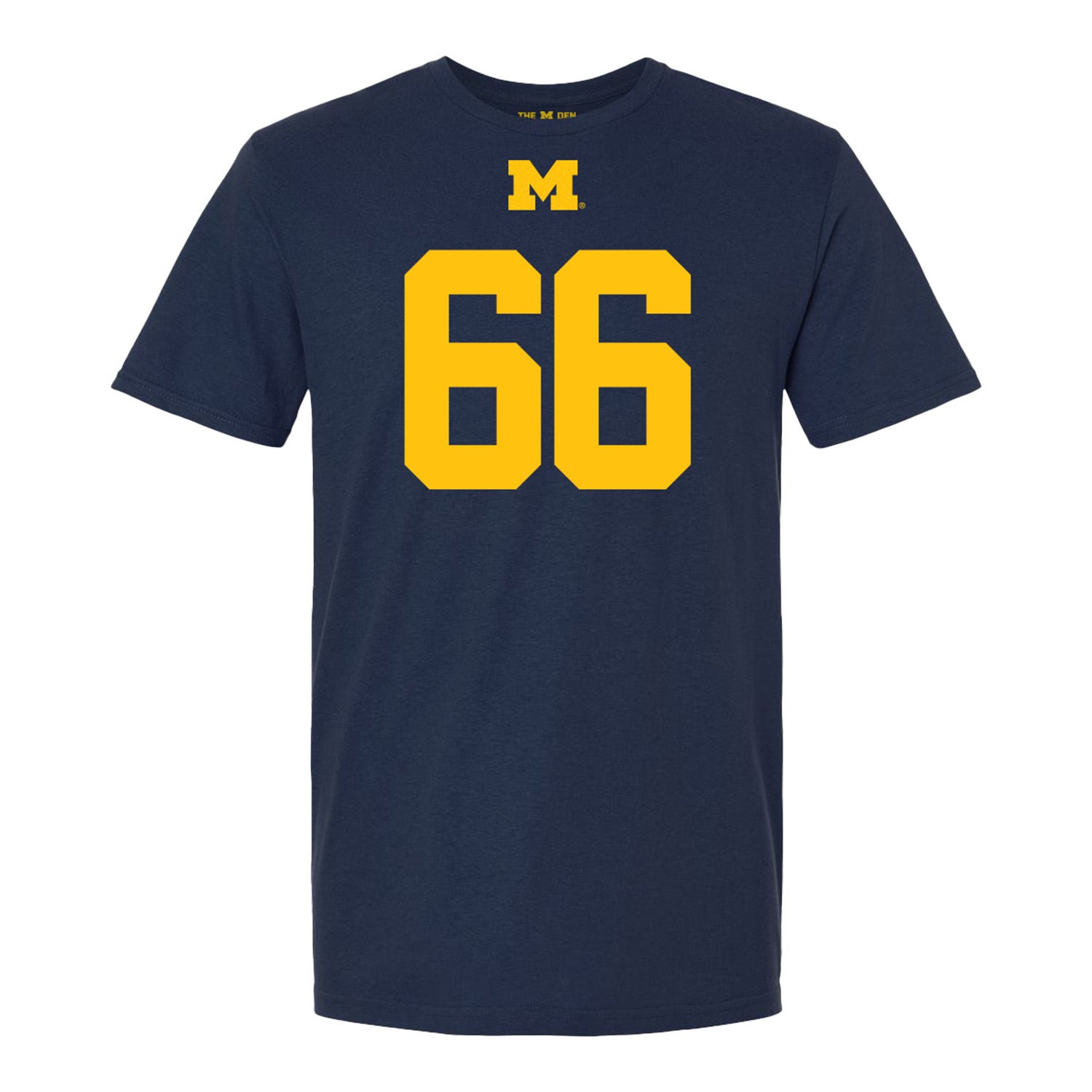 Michigan Wolverines #66 Dan Taraboi Student Athlete Blue Football T-Shirt - Front View