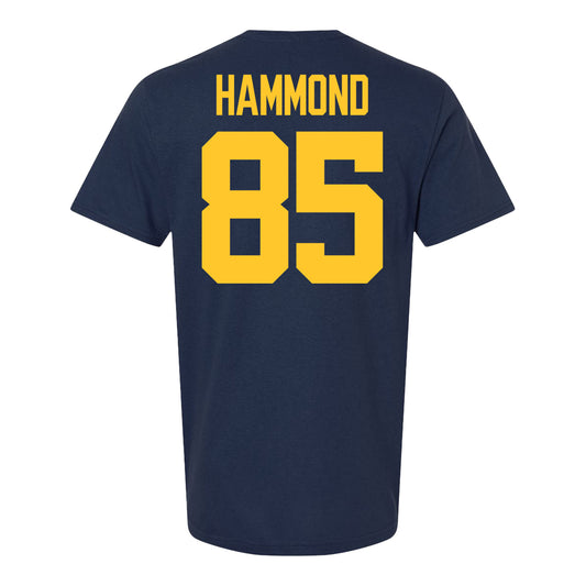 Michigan Wolverines #85 Ted Hammond Student Athlete Blue Football T-Shirt - Back View