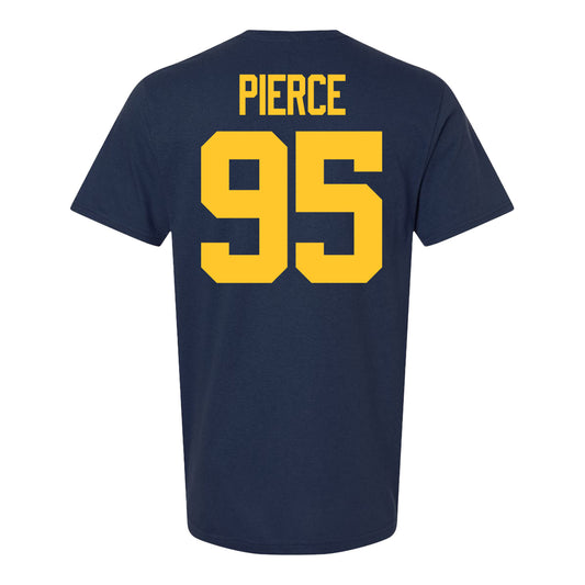 Michigan Wolverines #95 Trey Pierce Student Athlete Blue Football T-Shirt - Back View