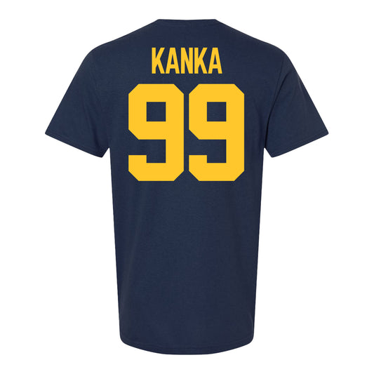 Michigan Wolverines #99 Bobby Kanka Student Athlete Blue Football T-Shirt - Back View