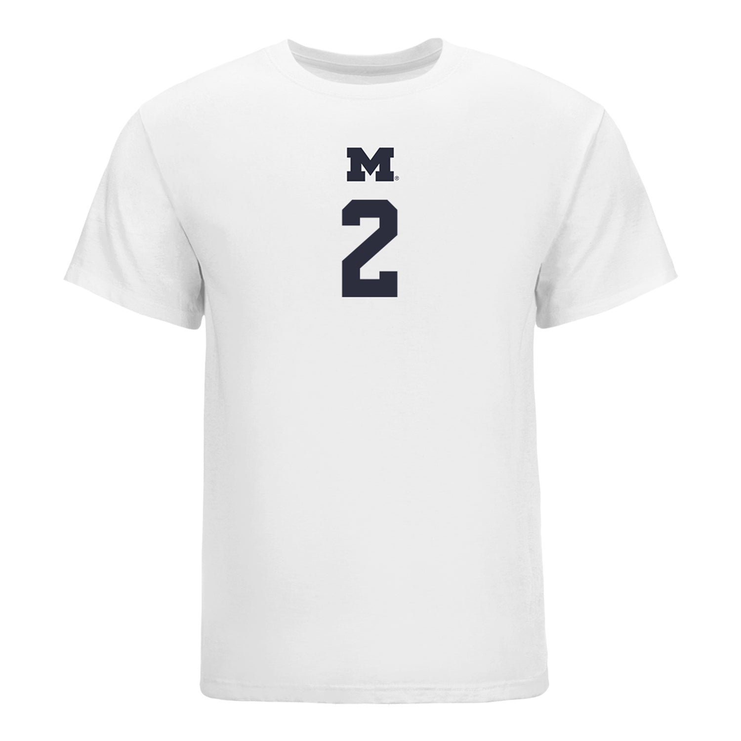 Michigan Wolverines Women's Volleyball Student Athlete T-Shirt #2 Allison Jacobs In White - Front View