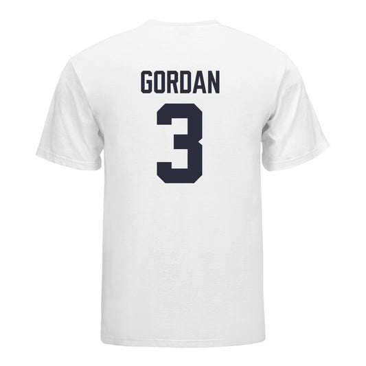Michigan Wolverines Women's Volleyball Student Athlete T-Shirt #3 Cymarah Gordan In White - Back View