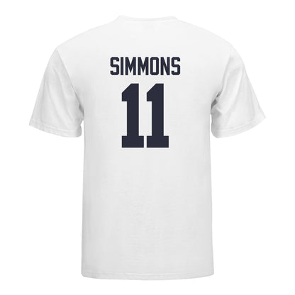 Michigan Wolverines Women's Volleyball Student Athlete T-Shirt #11 Amalia Simmons In White - Back View