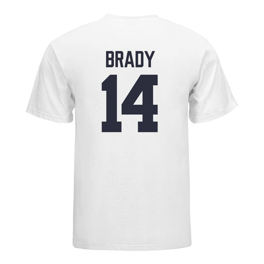 Michigan Wolverines Women's Volleyball Student Athlete T-Shirt #14 Hannah Brady In White - Back View