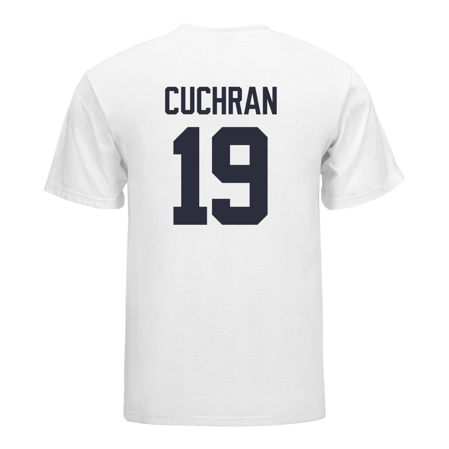 Michigan Wolverines Women's Volleyball Student Athlete T-Shirt #19 Maddi Cuchran In White - Back View