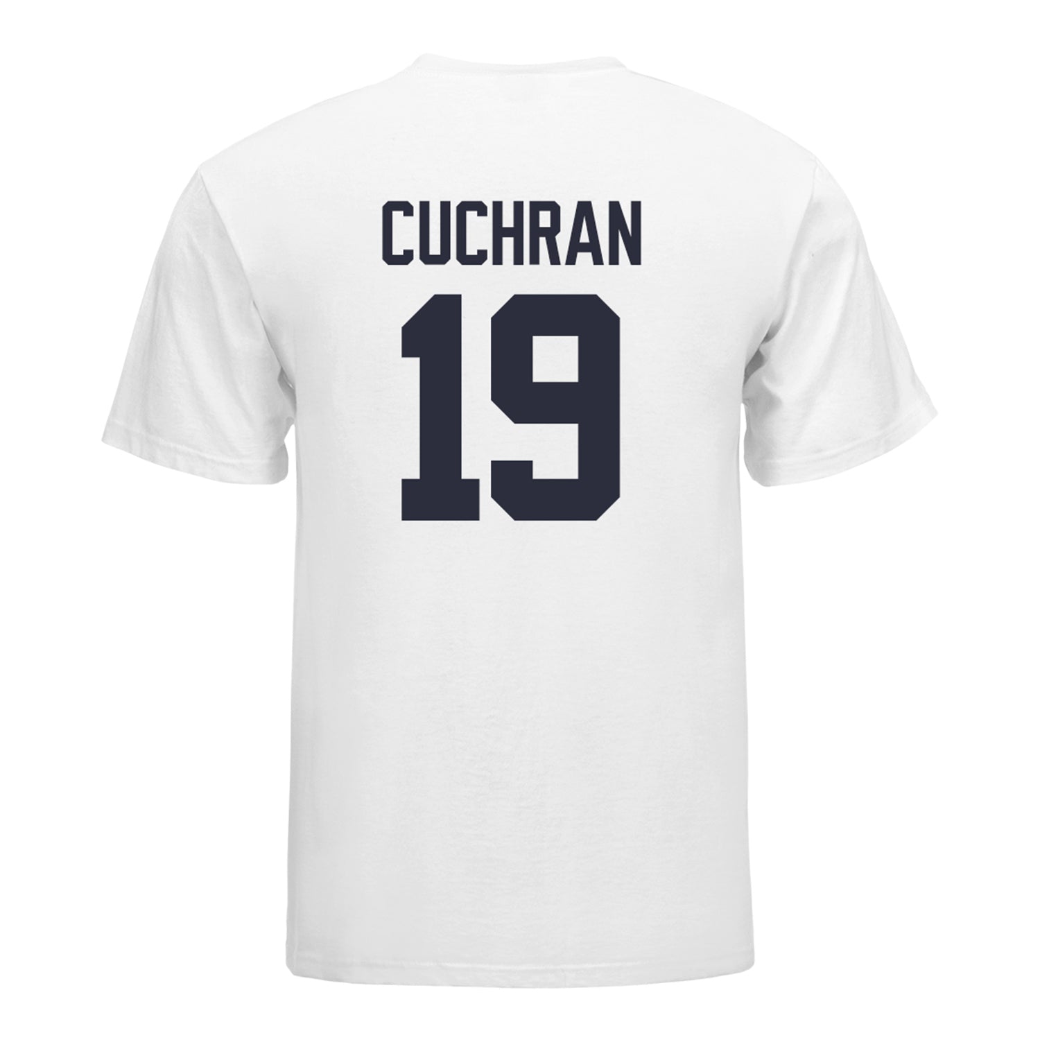 Michigan Wolverines Women's Volleyball Student Athlete T-Shirt #19 Maddi Cuchran In White - Back View
